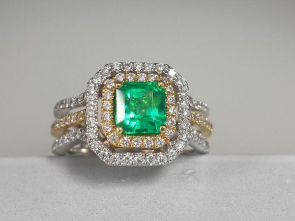 Emerald & Diamond Ring by Yael Designs